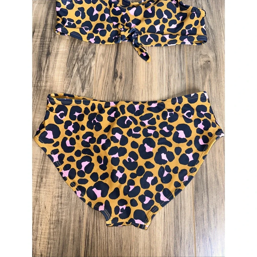 Old Navy Girls Two Piece Bathing Suit XL‎ Cheetah Print